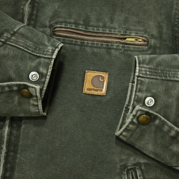 Vintage Carhartt J97 MOS Green Detroit Jacket Size Small - Picture 15 of 16